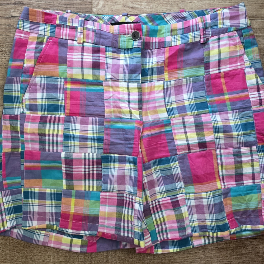 Talbots Multicolor Patchwork Plaid Shorts